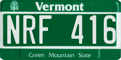 VT license plate NRF416