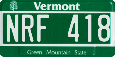 VT license plate NRF418