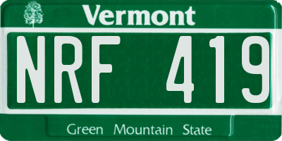 VT license plate NRF419