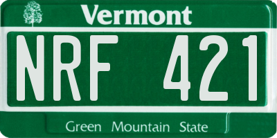 VT license plate NRF421