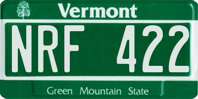 VT license plate NRF422