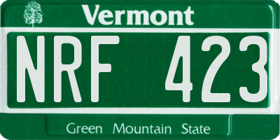 VT license plate NRF423