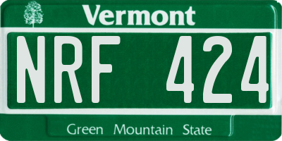 VT license plate NRF424