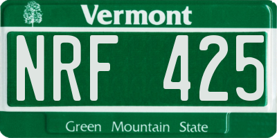 VT license plate NRF425