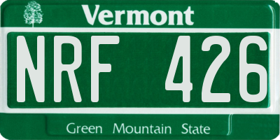 VT license plate NRF426