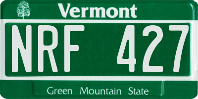 VT license plate NRF427