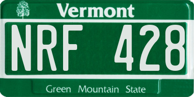 VT license plate NRF428