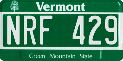 VT license plate NRF429