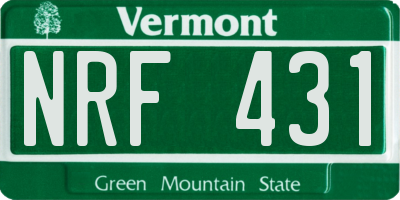 VT license plate NRF431