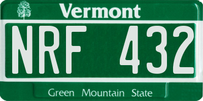 VT license plate NRF432