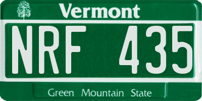 VT license plate NRF435