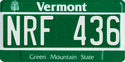 VT license plate NRF436