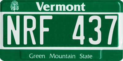 VT license plate NRF437