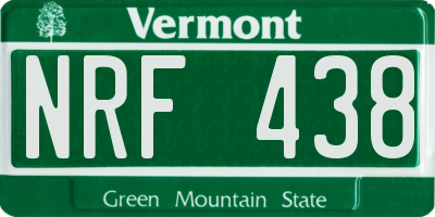 VT license plate NRF438