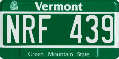 VT license plate NRF439