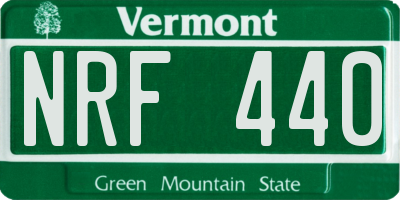 VT license plate NRF440