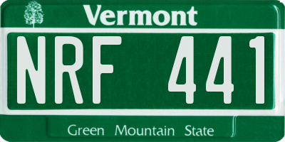 VT license plate NRF441