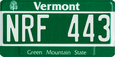 VT license plate NRF443
