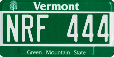 VT license plate NRF444