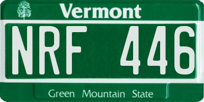 VT license plate NRF446