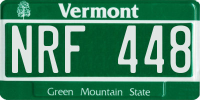 VT license plate NRF448