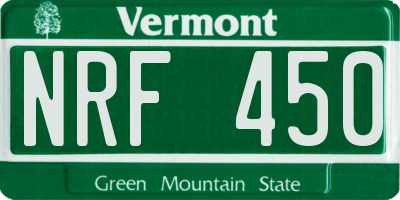 VT license plate NRF450