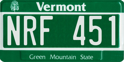 VT license plate NRF451