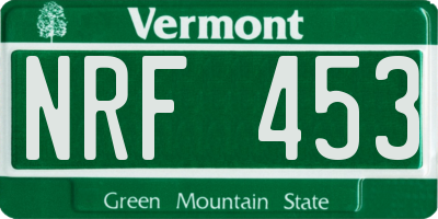 VT license plate NRF453