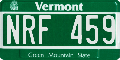 VT license plate NRF459