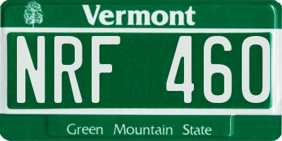 VT license plate NRF460