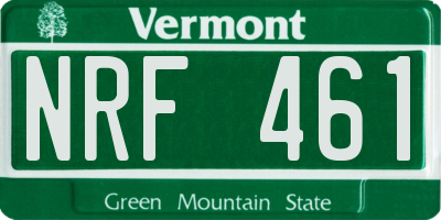 VT license plate NRF461