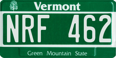 VT license plate NRF462
