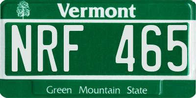 VT license plate NRF465