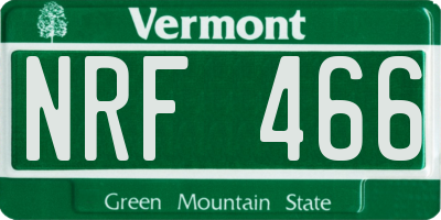 VT license plate NRF466