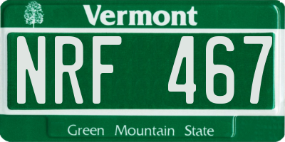 VT license plate NRF467