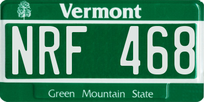 VT license plate NRF468