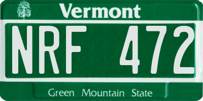 VT license plate NRF472