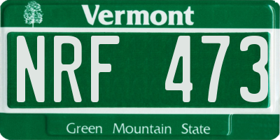 VT license plate NRF473