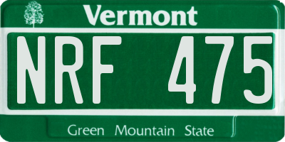 VT license plate NRF475