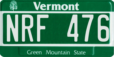 VT license plate NRF476