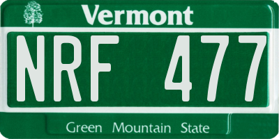 VT license plate NRF477