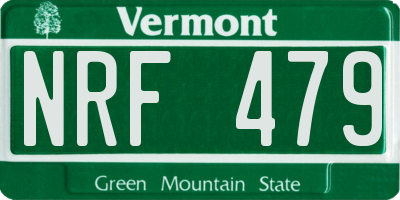 VT license plate NRF479