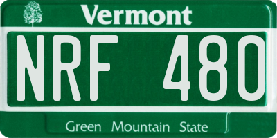 VT license plate NRF480