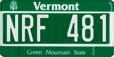 VT license plate NRF481