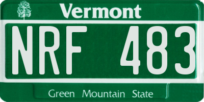 VT license plate NRF483
