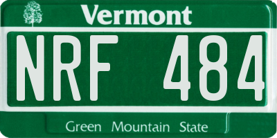 VT license plate NRF484