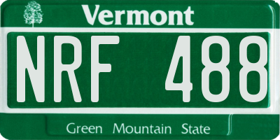 VT license plate NRF488