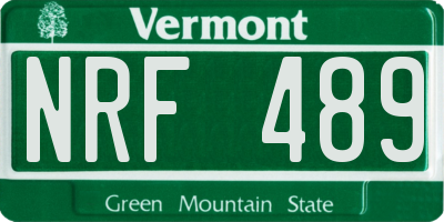 VT license plate NRF489