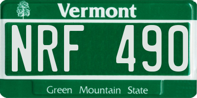 VT license plate NRF490