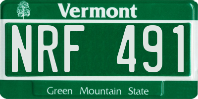 VT license plate NRF491